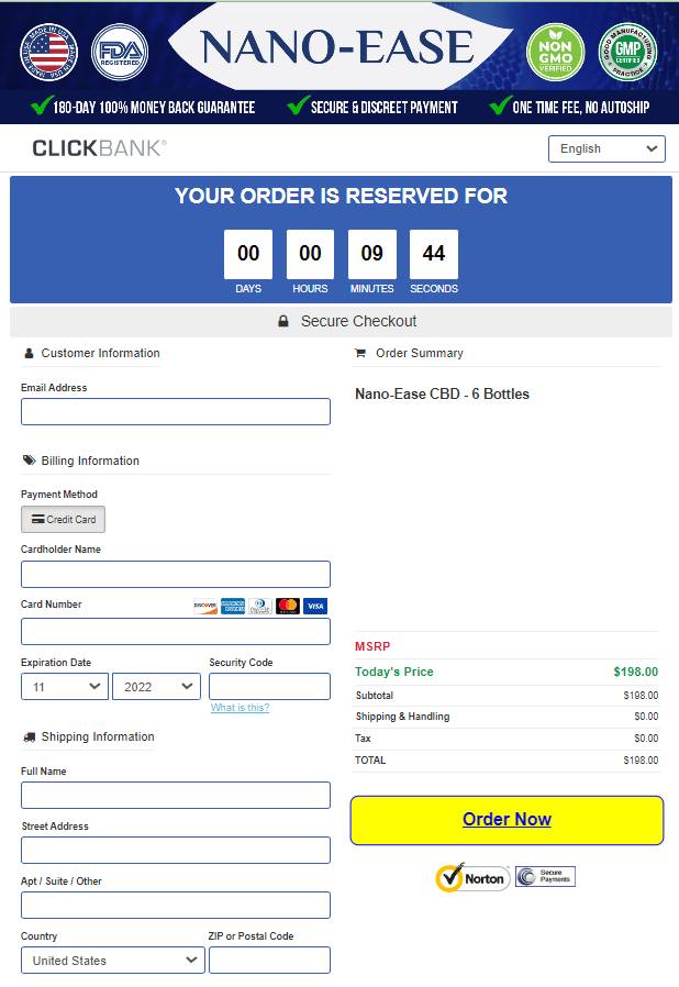 Nano Ease - Secure Order Page